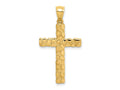 FJC Finejewelers 14 kt Yellow Gold Nugget Cross Charm 32 x 17 mm