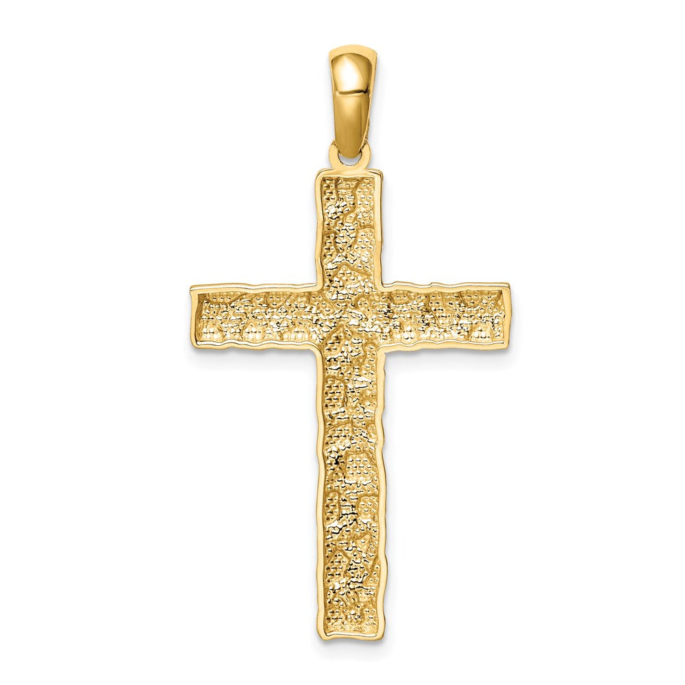 FJC Finejewelers 14 kt Yellow Gold Nugget Cross Charm 37 x 20 mm