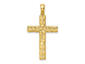 FJC Finejewelers 14 kt Yellow Gold Nugget Cross Charm 37 x 20 mm