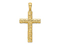 FJC Finejewelers 14 kt Yellow Gold Nugget Cross Charm 45 x 24 mm
