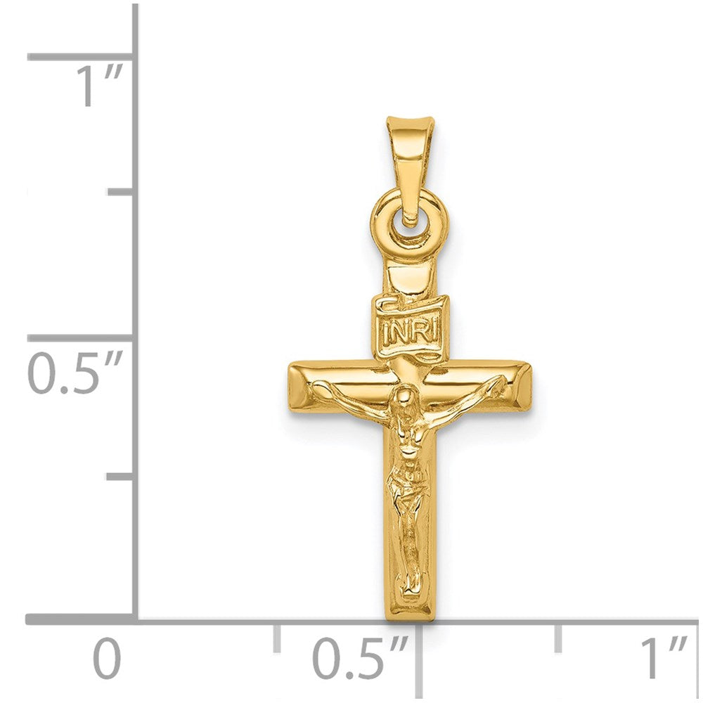 FJC Finejewelers 14 kt Yellow Gold Hollow Crucifix Charm 24 x 11 mm
