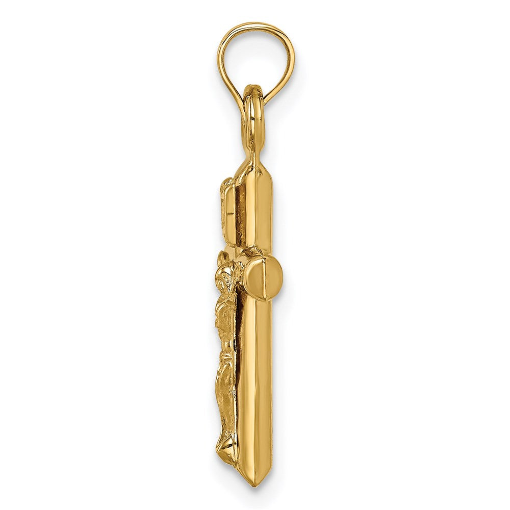 FJC Finejewelers 14 kt Yellow Gold Hollow Crucifix Charm 24 x 11 mm