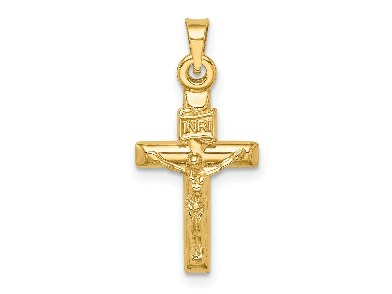 FJC Finejewelers 14 kt Yellow Gold Hollow Crucifix Charm 24 x 11 mm