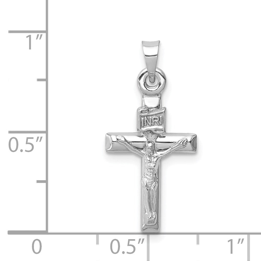 FJC Finejewelers 14 kt White Gold Hollow Crucifix Cross Charm 24 mm x 11 mm