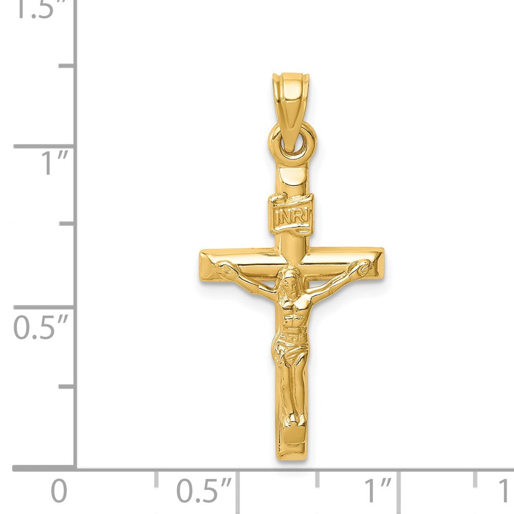 FJC Finejewelers 14 kt Yellow Gold Hollow Crucifix Charm 30 x 15 mm