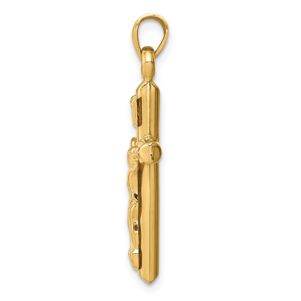 FJC Finejewelers 14 kt Yellow Gold Hollow Crucifix Charm 30 x 15 mm