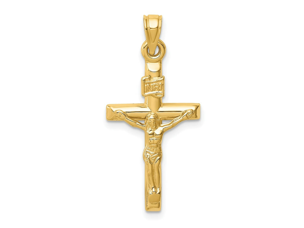 FJC Finejewelers 14 kt Yellow Gold Hollow Crucifix Charm 30 x 15 mm