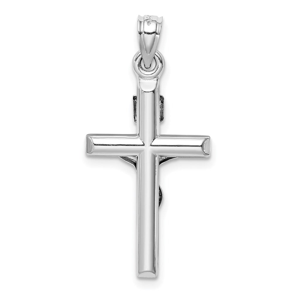 FJC Finejewelers 14 kt White Gold Hollow Crucifix Cross Charm 30 mm x 15 mm