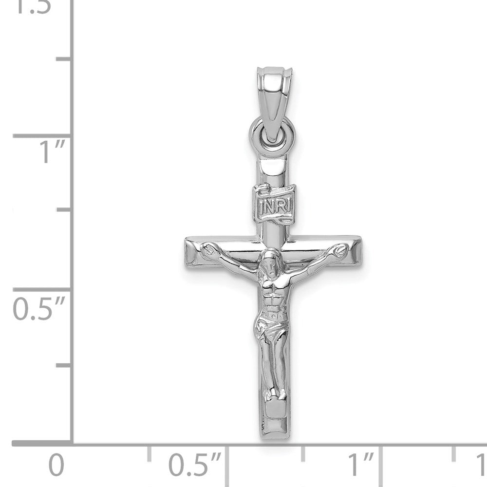 FJC Finejewelers 14 kt White Gold Hollow Crucifix Cross Charm 30 mm x 15 mm