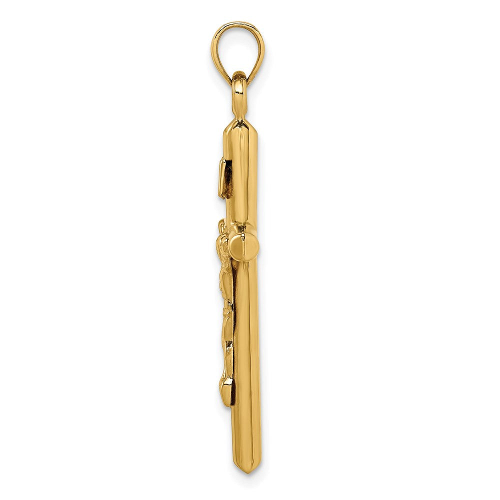 FJC Finejewelers 14 kt Yellow Gold Hollow Crucifix Charm 36 x 20 mm
