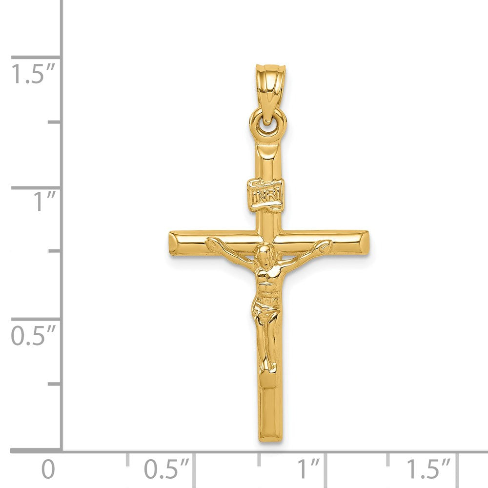 FJC Finejewelers 14 kt Yellow Gold Hollow Crucifix Charm 36 x 20 mm