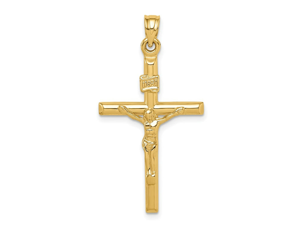FJC Finejewelers 14 kt Yellow Gold Hollow Crucifix Charm 36 x 20 mm