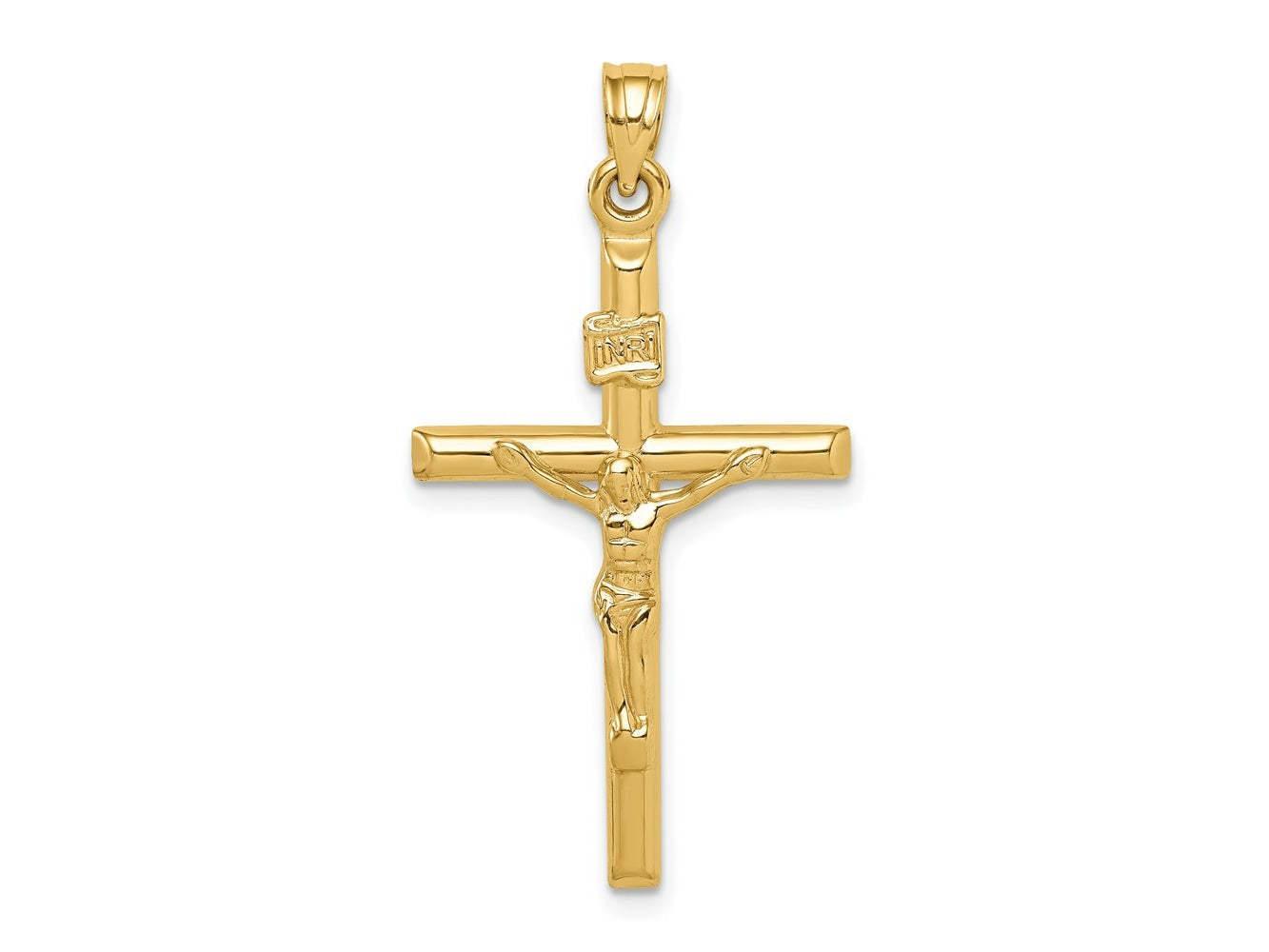 FJC Finejewelers 14 kt Yellow Gold Hollow Crucifix Charm 36 x 20 mm