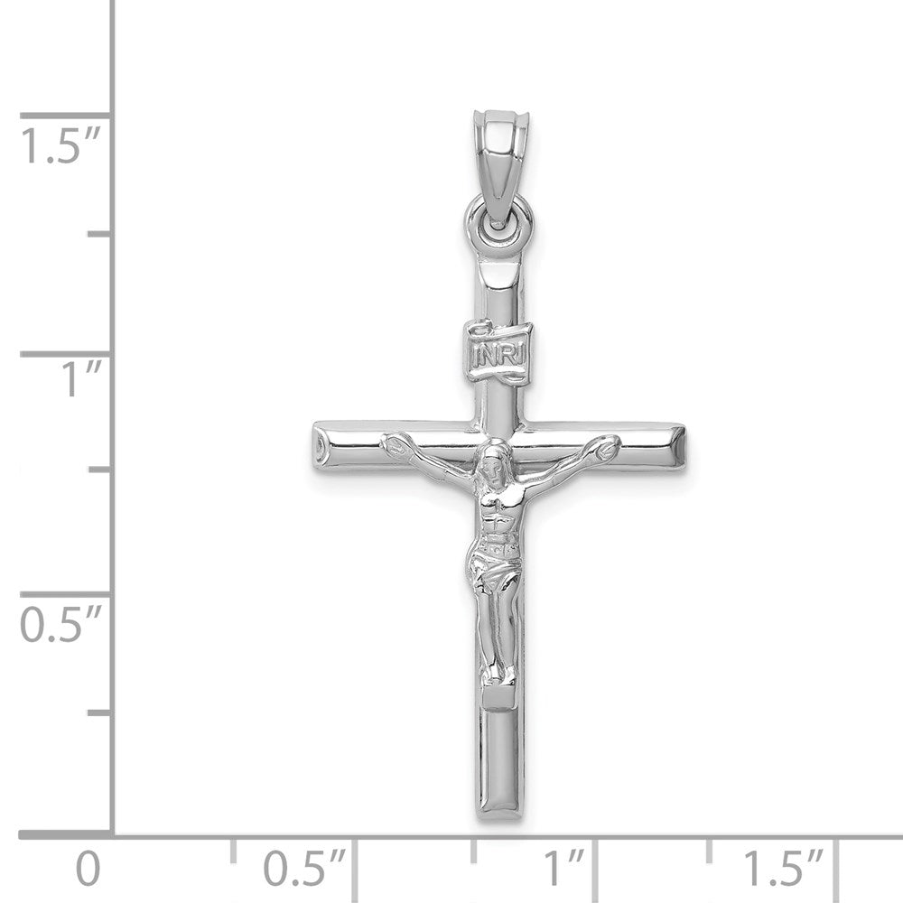 FJC Finejewelers 14 kt White Gold Hollow Crucifix Cross Charm 36 mm x 20 mm