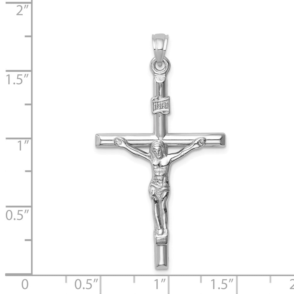 FJC Finejewelers 14 kt White Gold Hollow Crucifix Cross Charm 43 mm x 24 mm