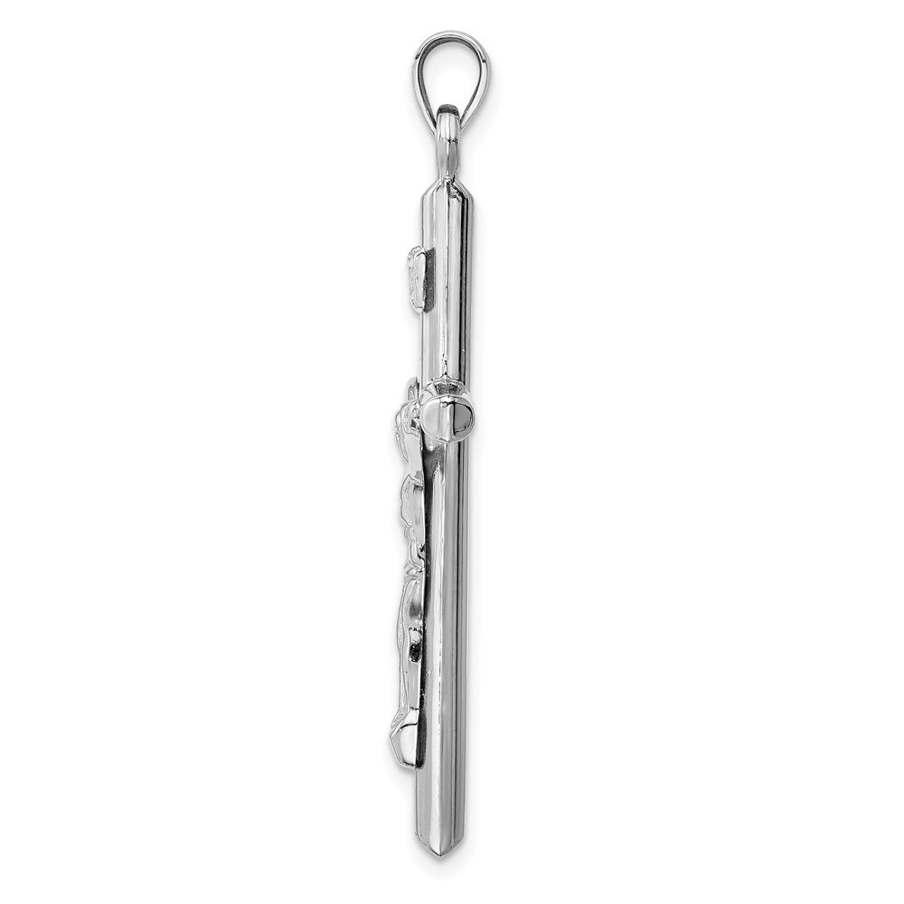 FJC Finejewelers 14 kt White Gold Hollow Crucifix Cross Charm 43 mm x 24 mm