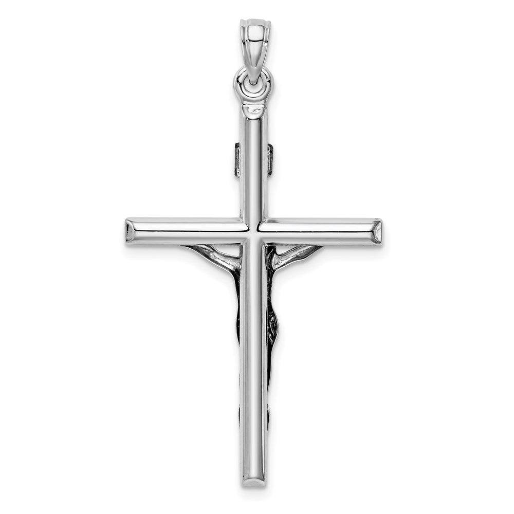 FJC Finejewelers 14 kt White Gold Hollow Crucifix Cross Charm 43 mm x 24 mm