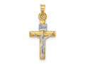 FJC Finejewelers 14 kt Two Tone Gold Hollow Crucifix Charm 23 x 11 mm