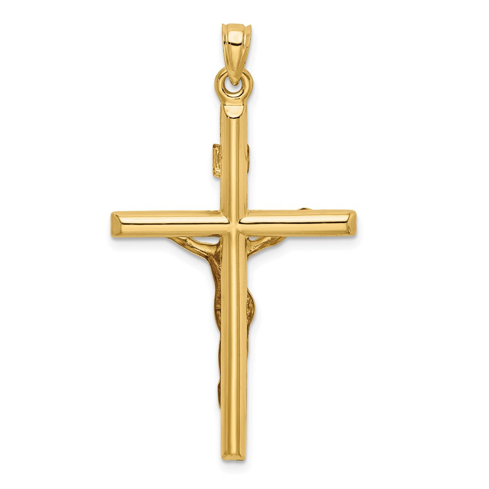 FJC Finejewelers 14 kt Two Tone Gold Hollow Crucifix Charm 43 x 25 mm