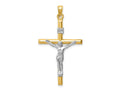 FJC Finejewelers 14 kt Two Tone Gold Hollow Crucifix Charm 43 x 25 mm