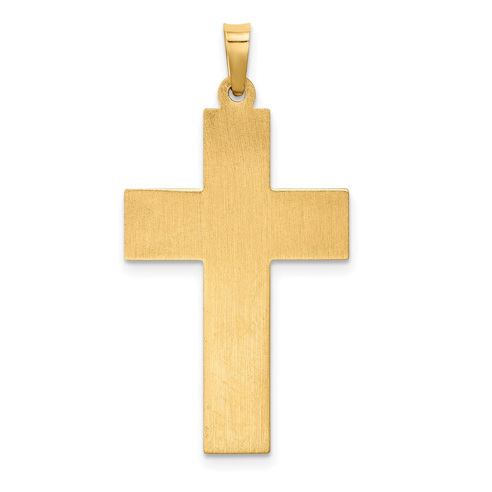FJC Finejewelers 14 kt Two Tone Gold Hollow Polished Rope Edge Latin Crucifix 34 x 19 mm