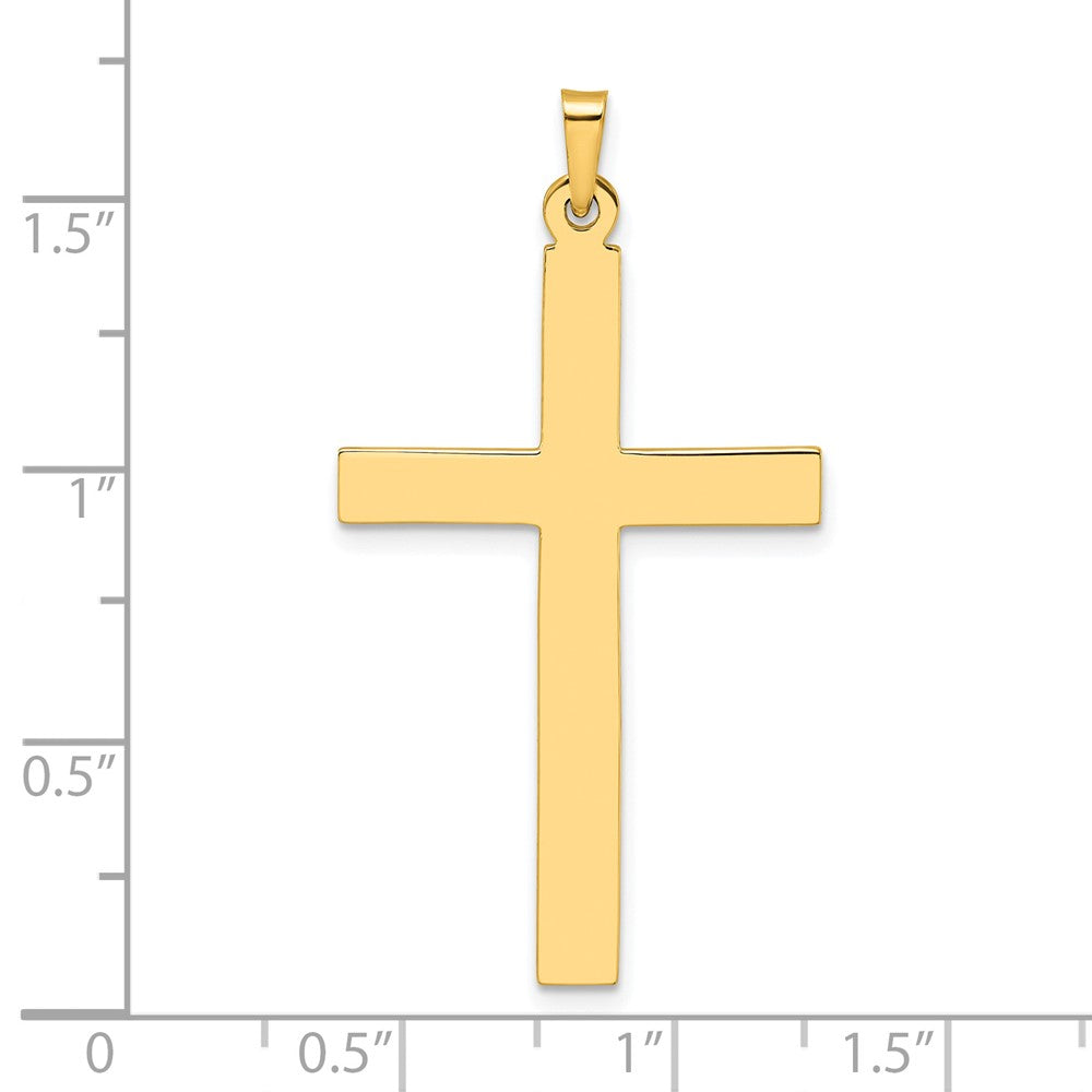FJC Finejewelers 14 kt Yellow Gold Polished Solid Cross Charm 42 x 23 mm