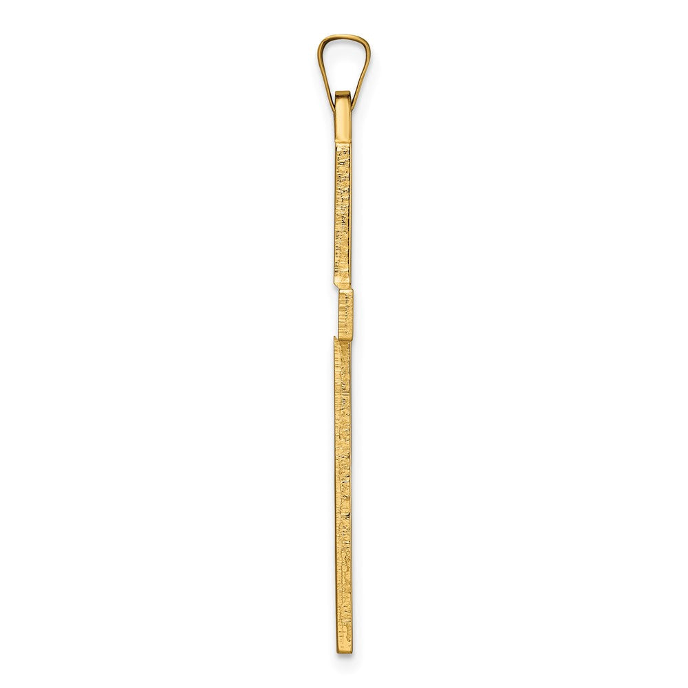 FJC Finejewelers 14 kt Yellow Gold Polished Solid Cross Charm 42 x 23 mm