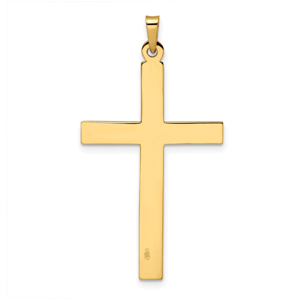 FJC Finejewelers 14 kt Yellow Gold Polished Solid Cross Charm 42 x 23 mm