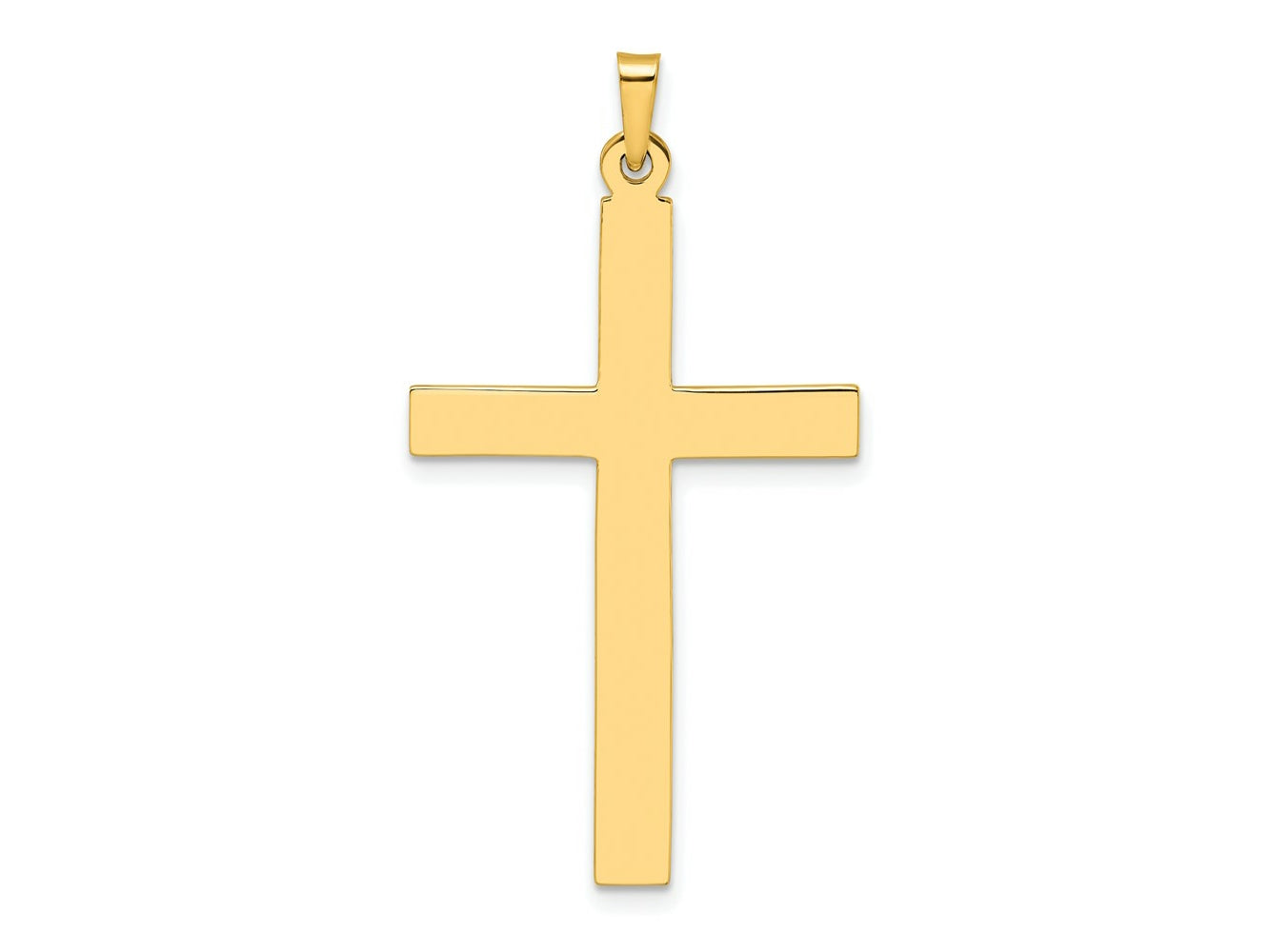 FJC Finejewelers 14 kt Yellow Gold Polished Solid Cross Charm 42 x 23 mm