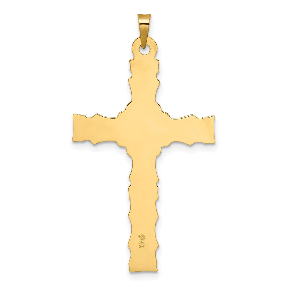 FJC Finejewelers 14 kt Two Tone Gold Solid INRI Crucifix Charm 23 mm