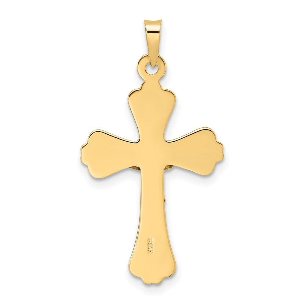 FJC Finejewelers 14 kt Two Tone Gold Polished Solid INRI Crucifix Charm 17 mm