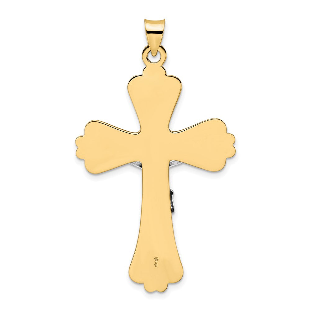 FJC Finejewelers 14 kt Two Tone Gold Polished Solid Fancy INRI Crucifix Charm 31 mm