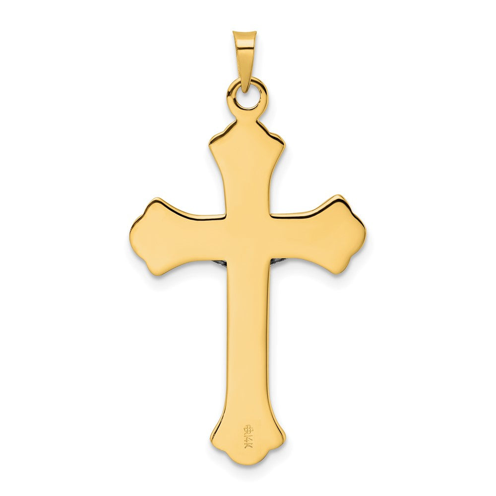FJC Finejewelers 14 kt Two Tone Gold Polished Solid INRI Fleur de Lis Crucifix Charm 22 mm