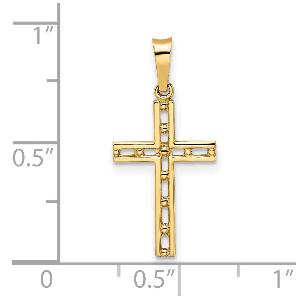 FJC Finejewelers 14 kt Yellow Gold Polished Solid Cross Charm 23 x 11 mm
