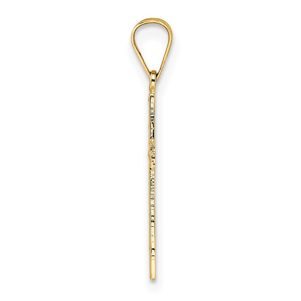 FJC Finejewelers 14 kt Yellow Gold Polished Solid Cross Charm 23 x 11 mm