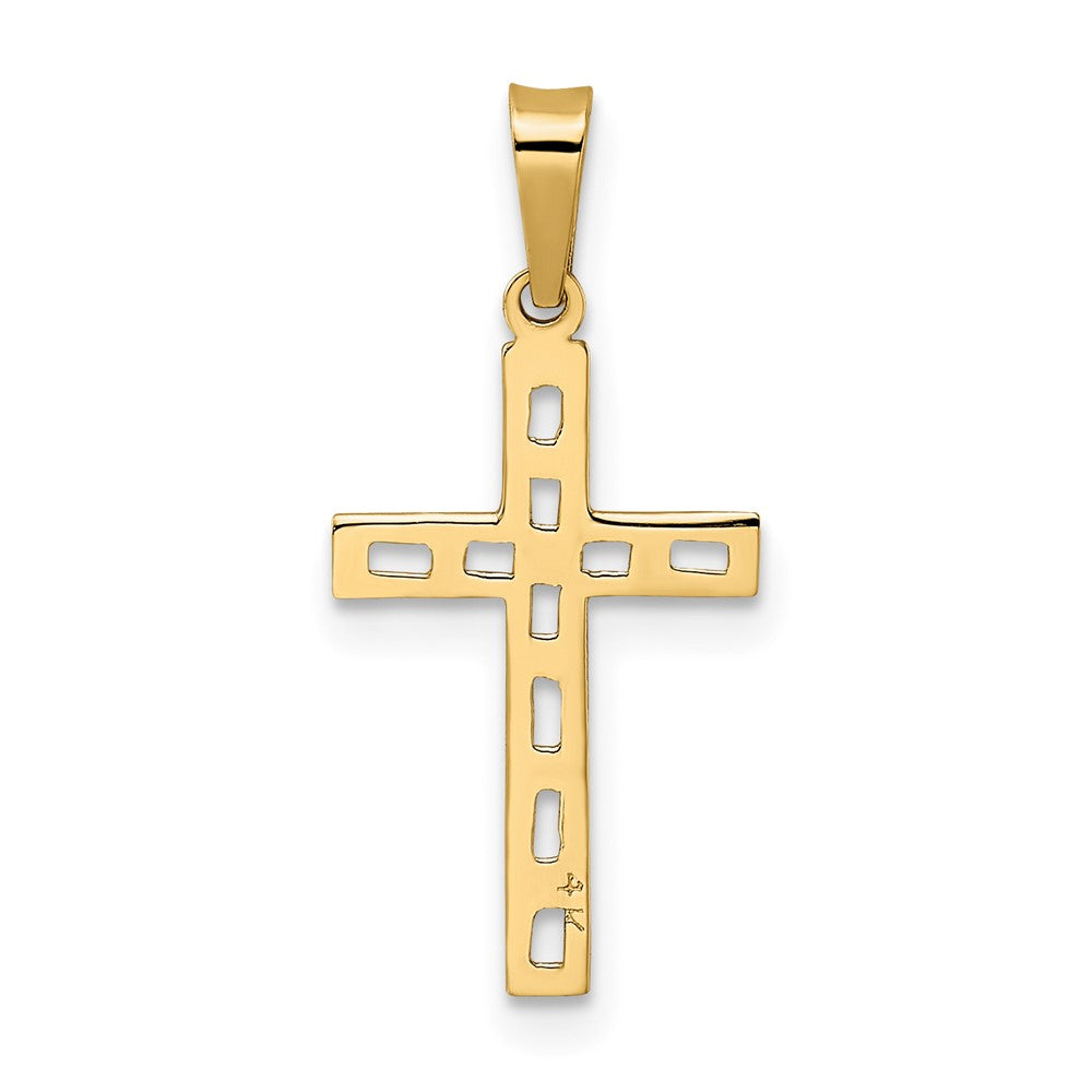 FJC Finejewelers 14 kt Yellow Gold Polished Solid Cross Charm 23 x 11 mm