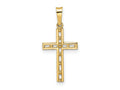 FJC Finejewelers 14 kt Yellow Gold Polished Solid Cross Charm 23 x 11 mm