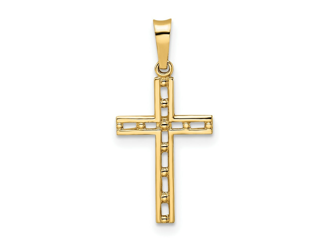 FJC Finejewelers 14 kt Yellow Gold Polished Solid Cross Charm 23 x 11 mm