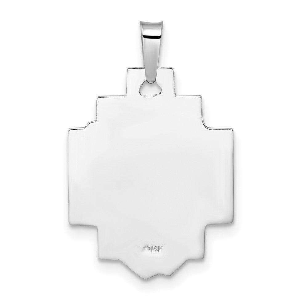 FJC Finejewelers 14 kt White Gold Themed Polished and Satin Solid Jesus Head Charm 16 mm