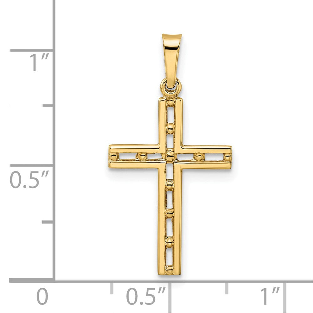 FJC Finejewelers 14 kt Yellow Gold Polished Solid Cross Charm 27 x 13 mm