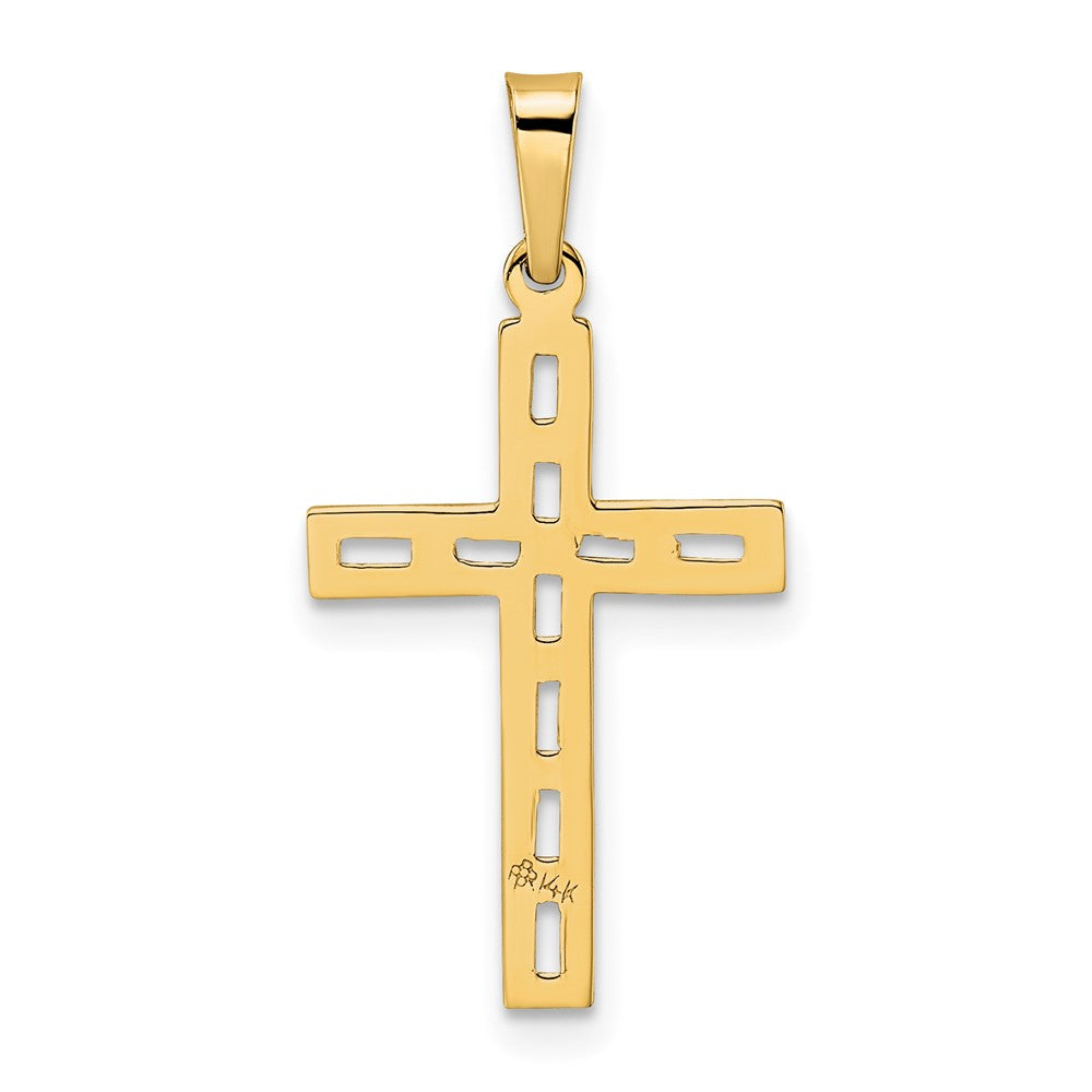 FJC Finejewelers 14 kt Yellow Gold Polished Solid Cross Charm 27 x 13 mm