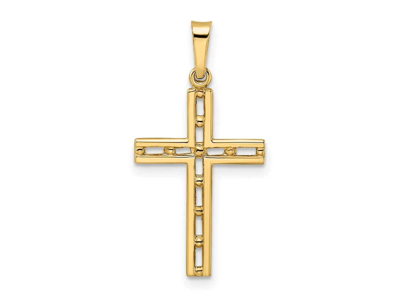 FJC Finejewelers 14 kt Yellow Gold Polished Solid Cross Charm 27 x 13 mm