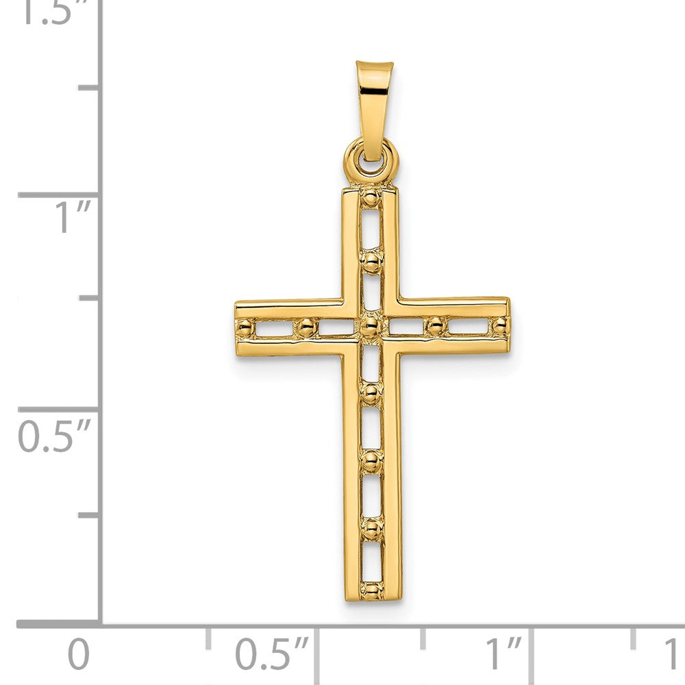 FJC Finejewelers 14 kt Yellow Gold Polished Solid Cross Charm 32 x 16 mm