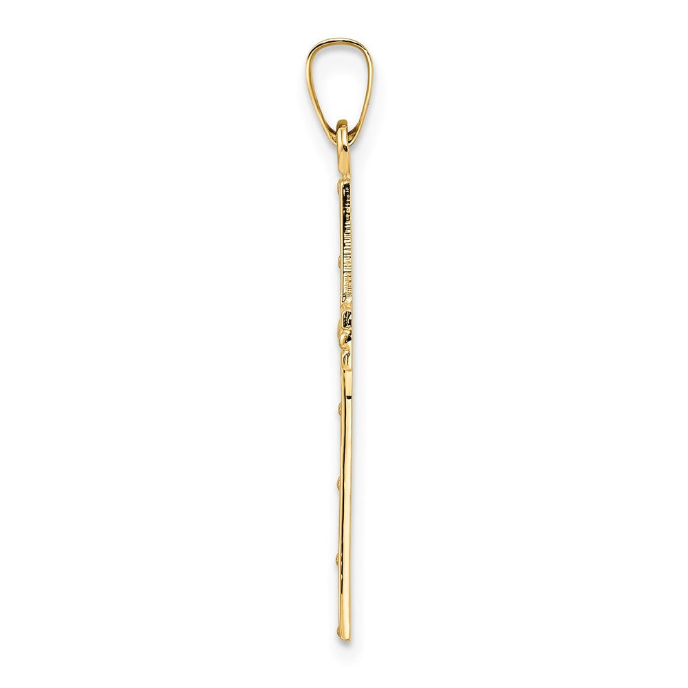 FJC Finejewelers 14 kt Yellow Gold Polished Solid Cross Charm 32 x 16 mm