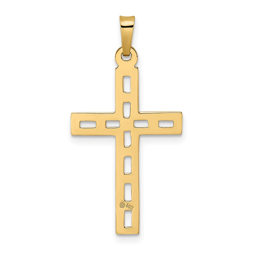 FJC Finejewelers 14 kt Yellow Gold Polished Solid Cross Charm 32 x 16 mm