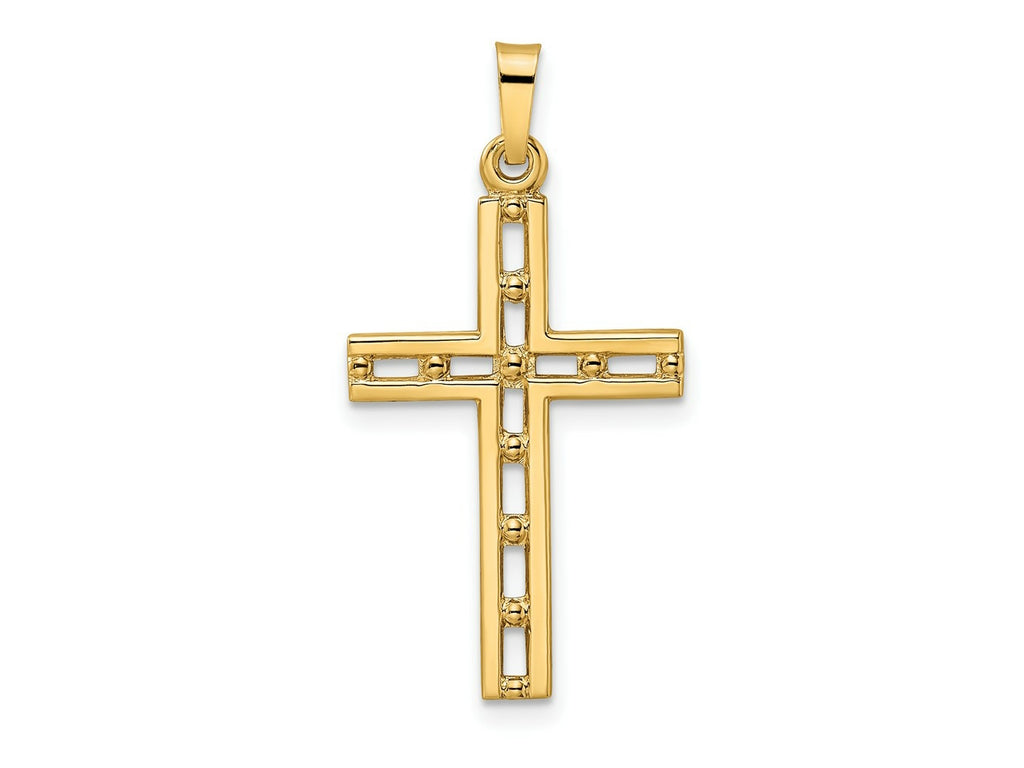FJC Finejewelers 14 kt Yellow Gold Polished Solid Cross Charm 32 x 16 mm