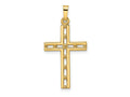 FJC Finejewelers 14 kt Yellow Gold Polished Solid Cross Charm 32 x 16 mm