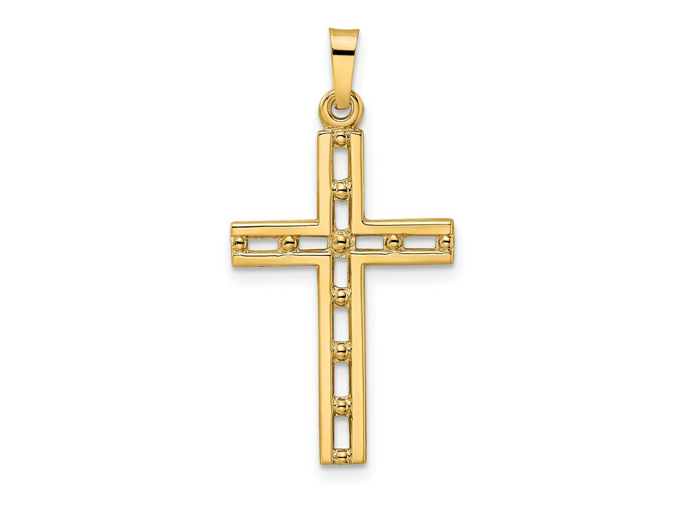 FJC Finejewelers 14 kt Yellow Gold Polished Solid Cross Charm 32 x 16 mm