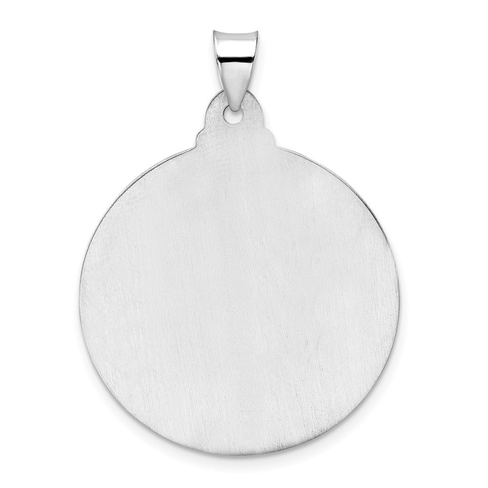 FJC Finejewelers 14 kt White Gold Polished and Satin Hollow Jesus Face Disc Charm 28 mm