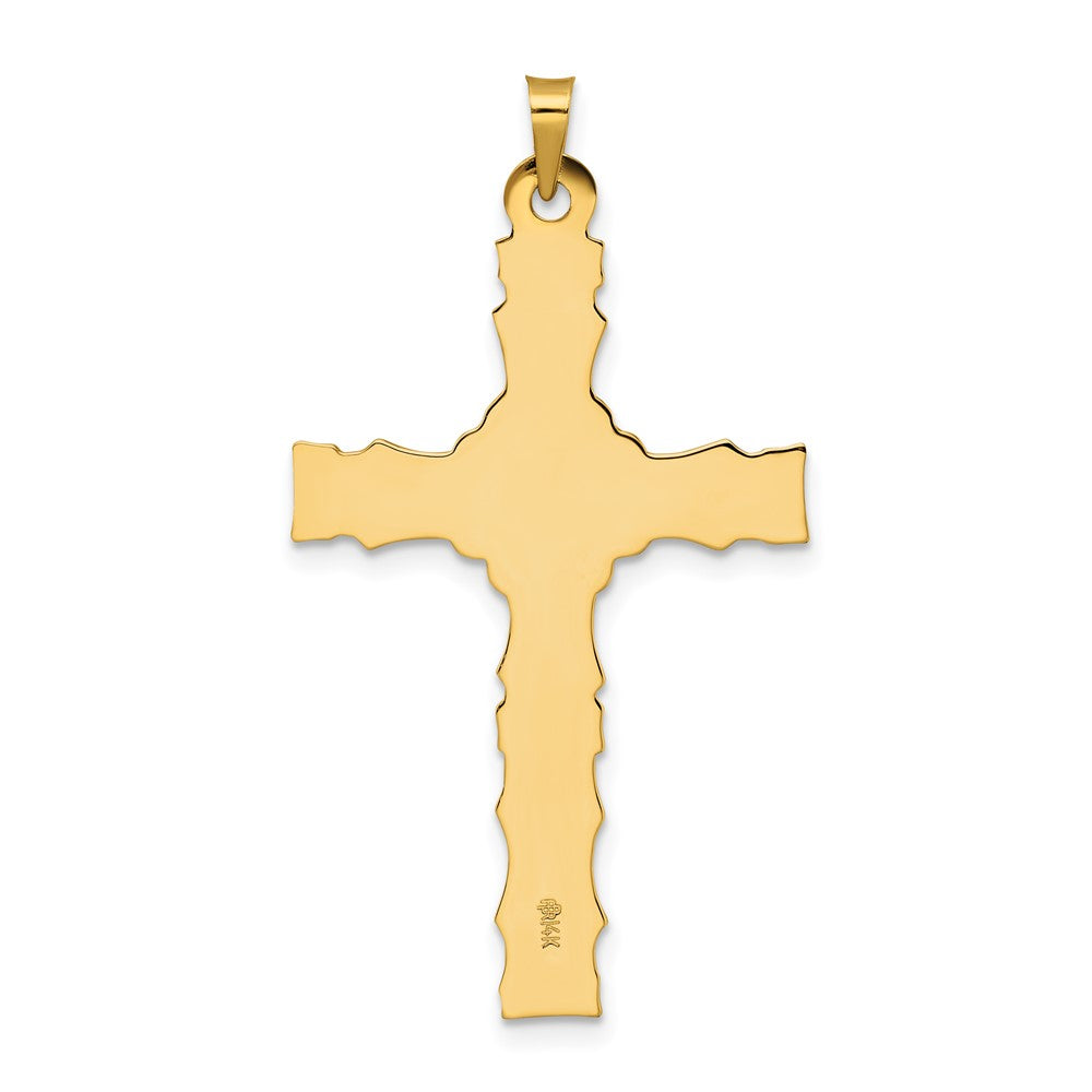 FJC Finejewelers 14 kt Yellow Gold Polished Solid Fancy Design Cross Charm 42 x 23 mm